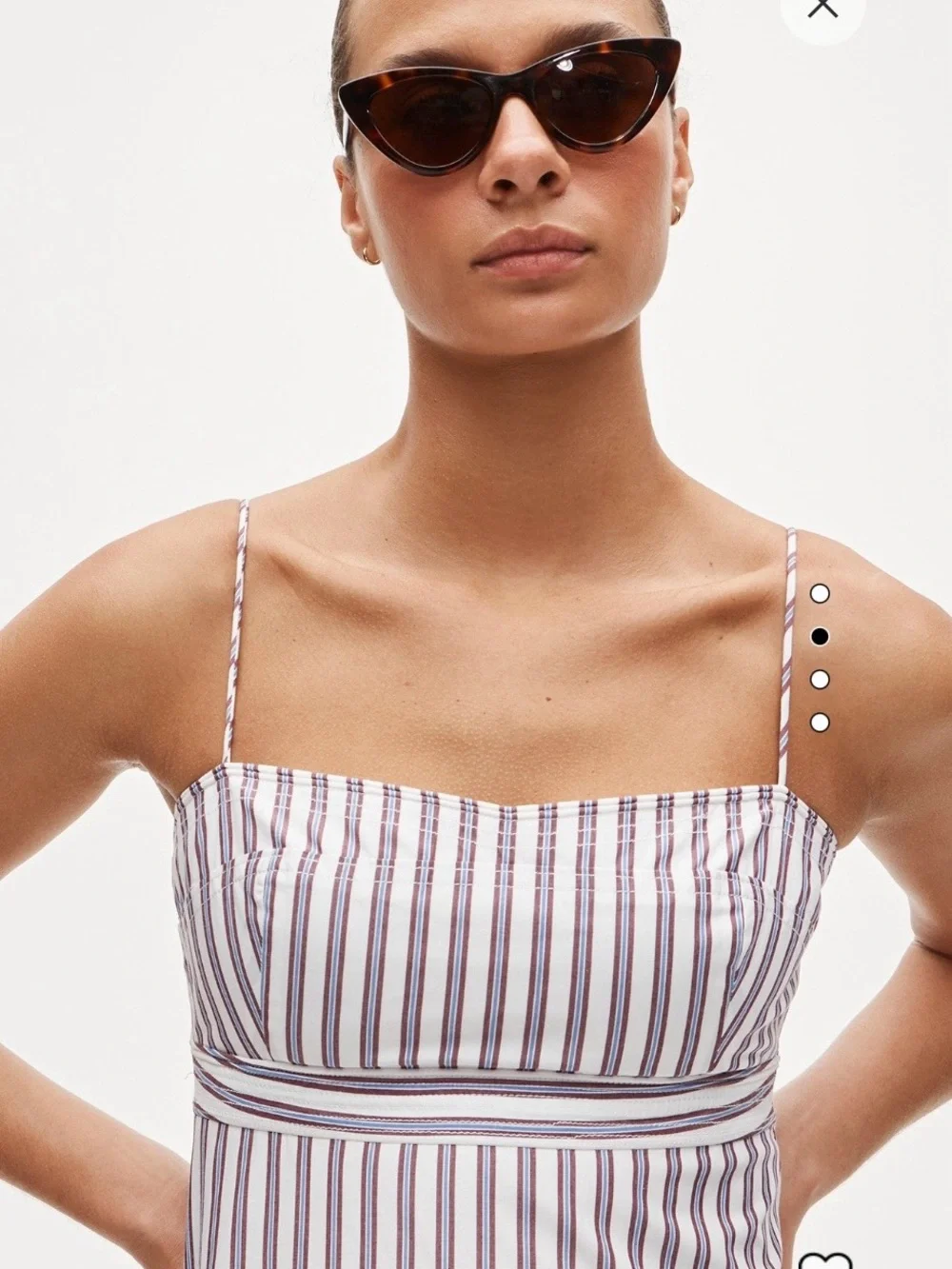 J. Crew // Crimson & Blue Striped Empire Waist Midi Dress